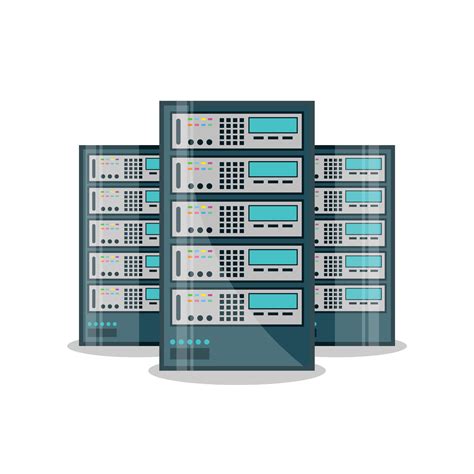 Data center icon in flat style. Computer datacenter vector illustration ...