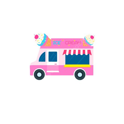 Ice Cream Truck Hd Transparent, Summer Ice Cream Truck Vector Material ...