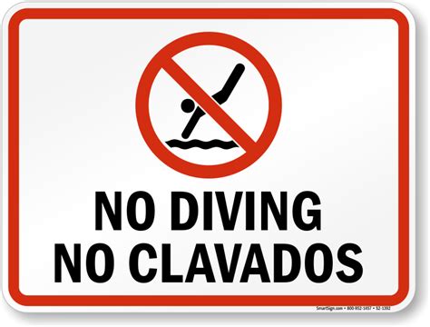 No Diving Signs | Diving Rules Signs