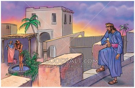 David watches Bathsheba bathe on the rooftop. | Bible study scripture ...