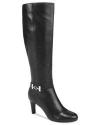 Bandolino Leather Lamari Dress Boots in Black | Lyst