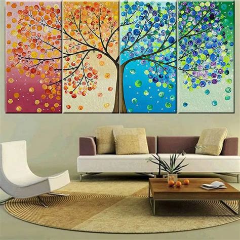 DIY Canvas Wall Art Frameless Oil Painting Core Quadruple Four Color ...