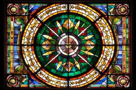 Stained Glass Window in the Basilica of Notre Dame De Paris, France ...