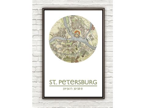 SAINT PETERSBURG - city poster - city map poster print - VINTAGE MAPS ...