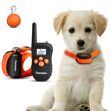 Ownpets Dog Shock Collar 330 Yard 100 Levels Rechargeable Rainproof LCD ...