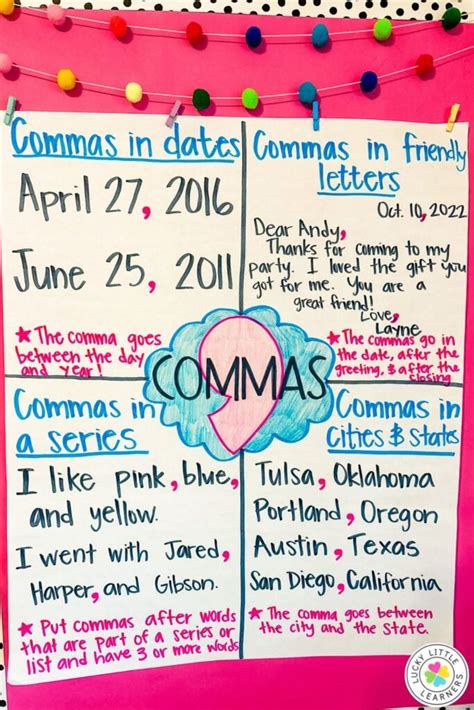 Teaching Commas in 2nd Grade - Lucky Little Learners