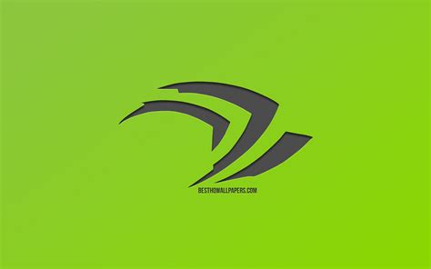 Download wallpapers Nvidia, logo, green background, brands, creative ...