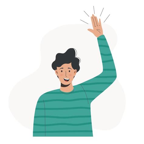 Cartoon illustration of a man waving hand 3092292 Vector Art at Vecteezy