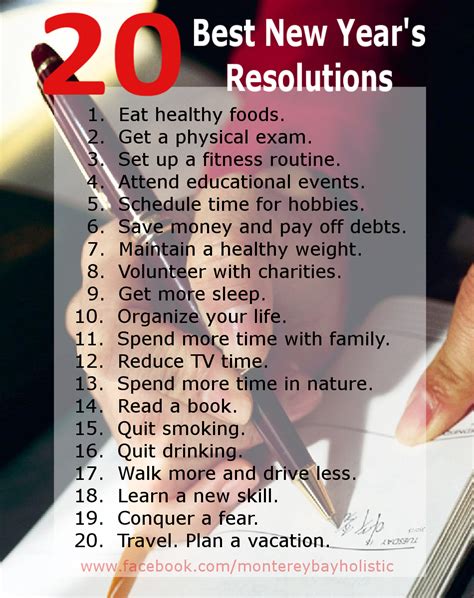 20 Best New Year’s Resolutions | Monterey Bay Holistic Alliance