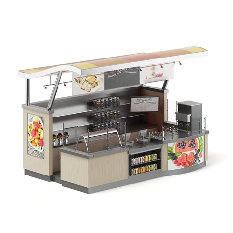 Food kiosk with stainless steel shelves - Mall Kiosks | Food Kiosks ...