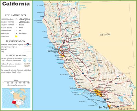 California highway map - Ontheworldmap.com