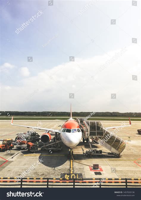 Airplane Parking Airport Terminal Ready Departure Stock Photo ...