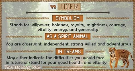 Tiger Symbolism Spirit Animal Dream | Tiger spirit animal, Spirit ...