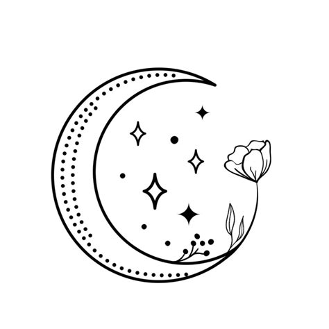 Aesthetic moon drawing - Download Free Png Images