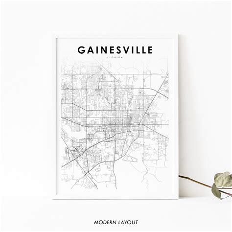 Gainesville FL Map Print Florida USA Map Art Poster UFL - Etsy