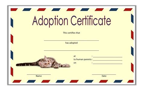 Pet Adoption Certificate Template 4