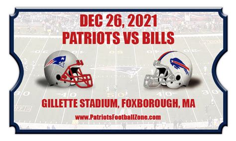 New England Patriots vs Buffalo Bills Football Tickets | 12/26/21