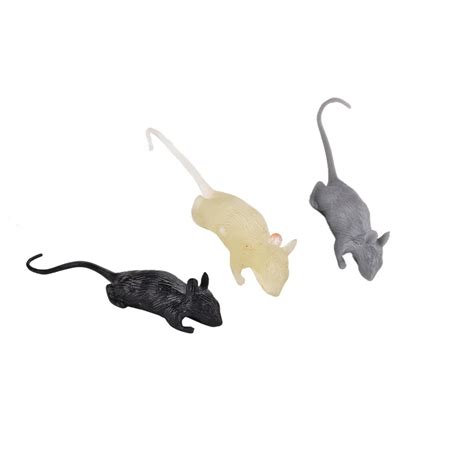 2 Pcs/set Black White Mouse Toy Mice Rubber Mouse Rats Figurines ...