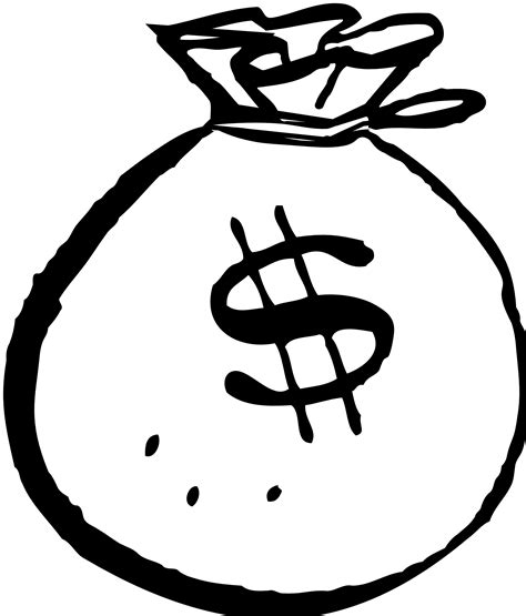 money bag black white line art coloring book ... - ClipArt Best ...