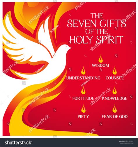 Seven Gifts Holy Spirit Vector Illustration Stock Vector (Royalty Free ...