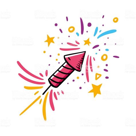 Firecracker Hand drawn vector illustration. Cartoon style. Isolated ...