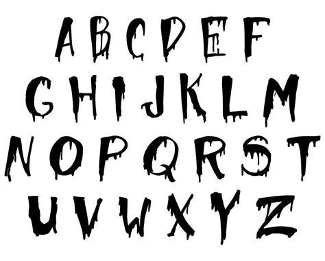 Halloween Alphabet Fonts | Halloween fonts alphabet, Halloween ...