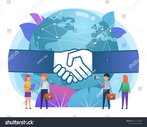 Globalization Worldwide Business Concept Big Hands Stock Vector ...