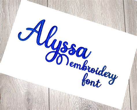 Alyssa Script Machine Embroidery Font Alphabet Design File 4 Sizes ...