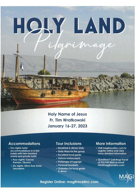 Holy Land Pilgrimage January *2023* | Holy Name of Jesus