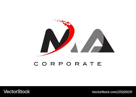 Ma modern letter logo design with swoosh Vector Image