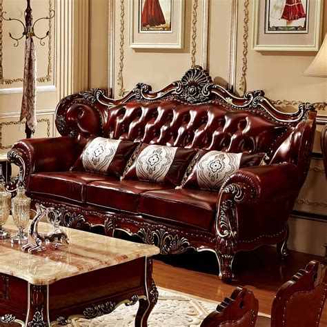 Luxury quality Leather Sofa set Living Room solid wood by ProCARE ...