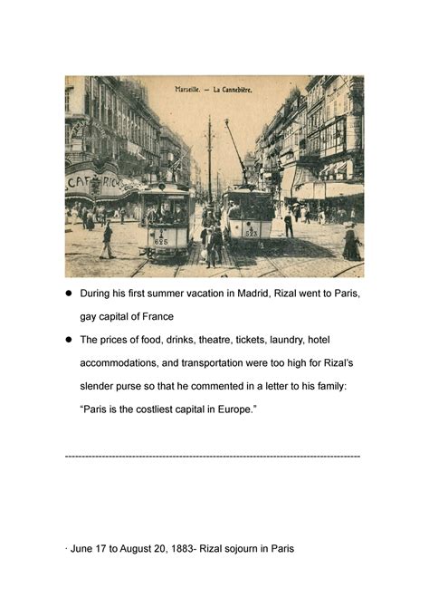 Rizal - First Visit at Paris - During his first summer vacation in ...