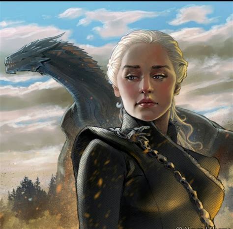 Daenerys and Drogon by Unknown | Drogon game of thrones, Targaryen art ...