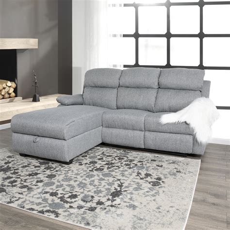 Ottomanson Recliner L-Shaped Corner Sectional Sofa with Storage ...