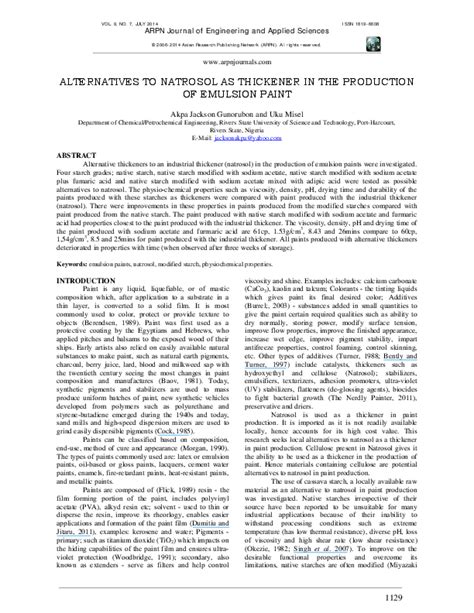 (PDF) Alternatives to Natrosol as thickener in the production of ...