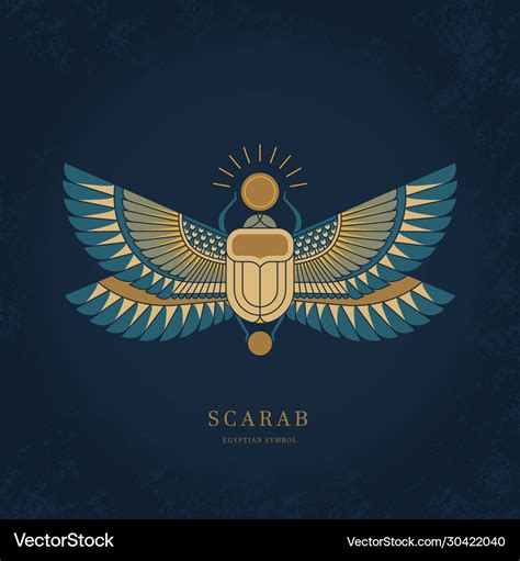 Scarab beetle symbol ancient egyptians Royalty Free Vector