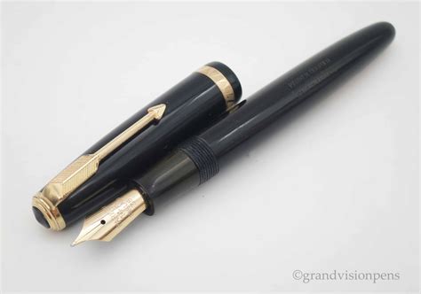 Vintage Parker Duofold 'AF' Fountain Pen Midnight Black 14k Gold FINE ...