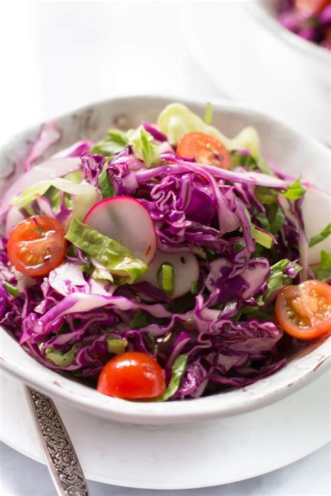 Quick Easy Red Cabbage Salad - Food Fanatic