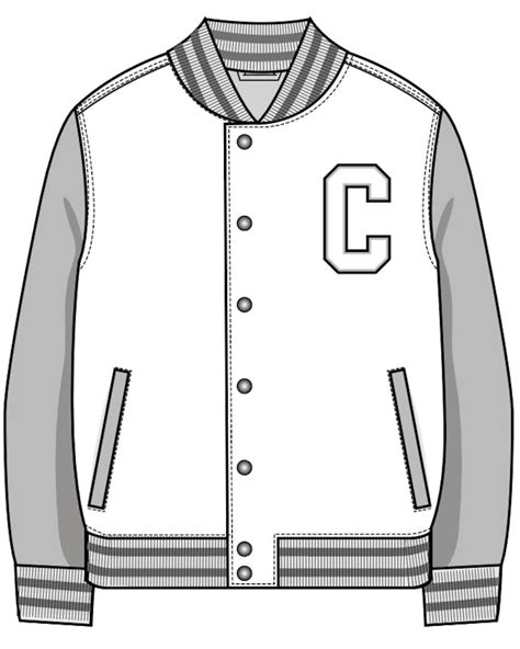 Vector Varsity jacket SVG flat sketch digital download for | Etsy