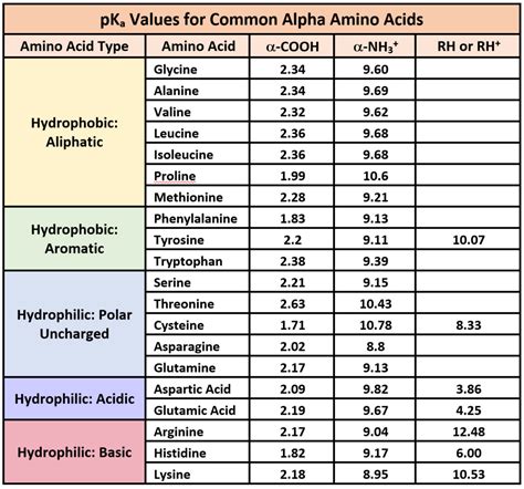 Amino Acid Pka Table | Letter G Decoration Ideas