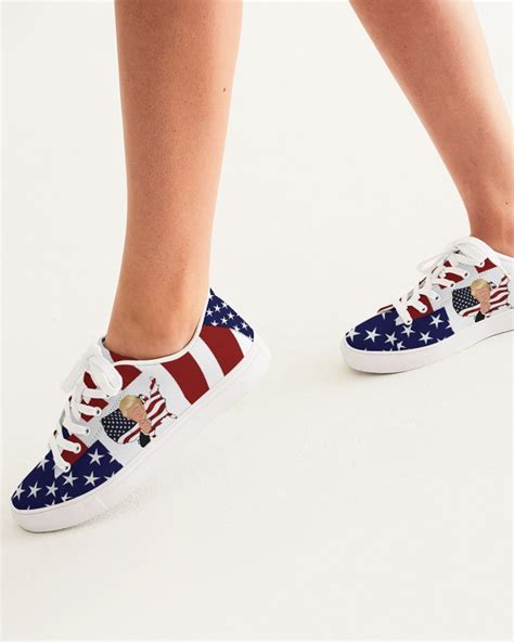 Trump Sneakers Women Faux Leather Tennis Shoes Trump Patriot Sneakers ...