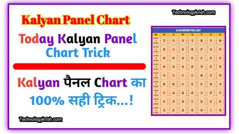 Today Kalyan Panel Chart: कल्याण पैनल चार्ट न्यू ट्रिक सट्टा मटका ...