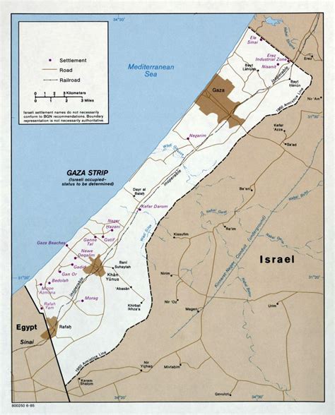 Large political map of Gaza Strip - 1985 | Gaza Strip | Asia | Mapsland ...