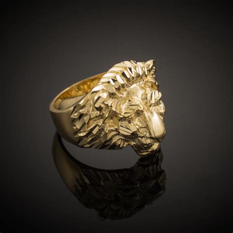 Solid Gold Lion Ring