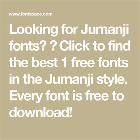 Looking for Jumanji fonts? Click to find the best 1 free fonts in the ...