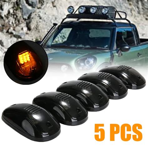 NEW 5PCS Smoked Amber Cab Roof Top Running LED Light for Truck SUV ...