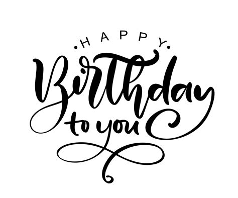 Free Vector Black And White Happy Birthday Typography | Images and ...