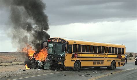 School Bus Catches Fire After Head-On Collision - School Transportation ...