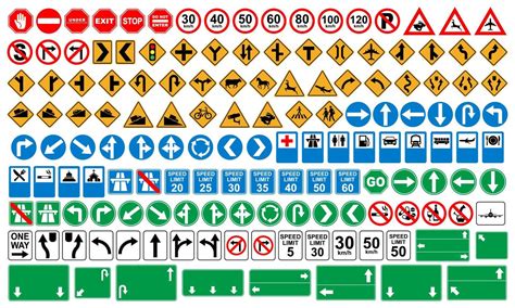 Set of road sign icons. Traffic signs. Vector illustration 7538406 ...