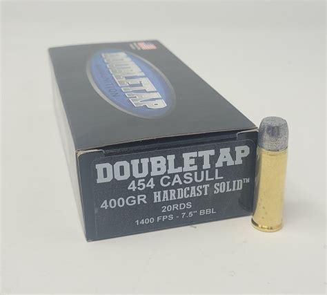 DoubleTap 454 Casull Ammunition DT454CAS400HCS20 400 Grain Hard Cast ...